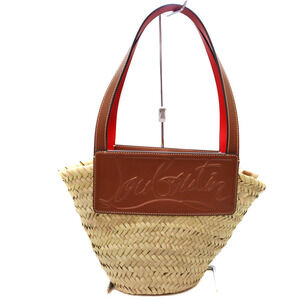 Christian Louboutin beige straw basket bag